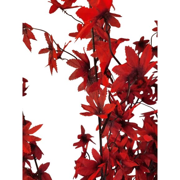 Artificial Red Maple Leaf Stems Fall Filler Floral Decor - Set Of 3 - Picture 12 of 14